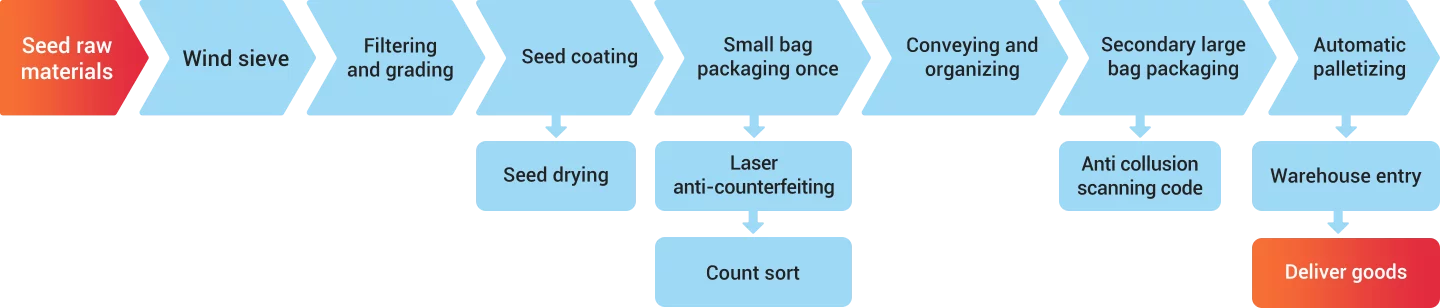 Seed packaging production line process diagram